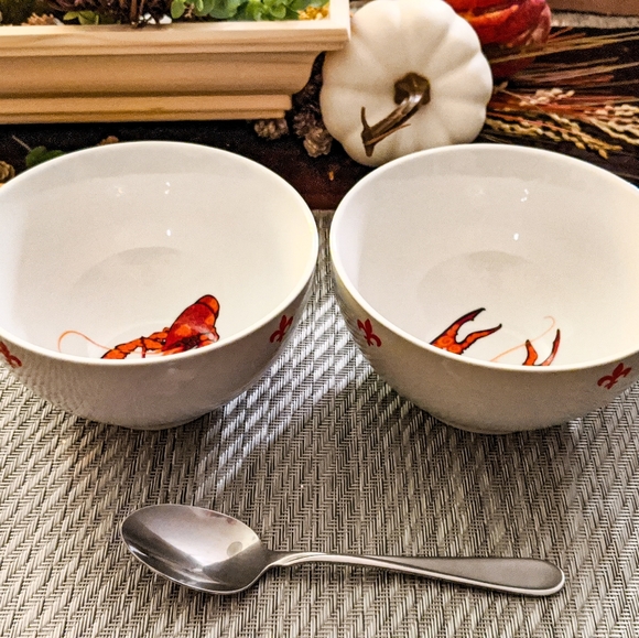 (2) Rare Brand New Porcelain Crawfish Bowls - Picture 4 of 8